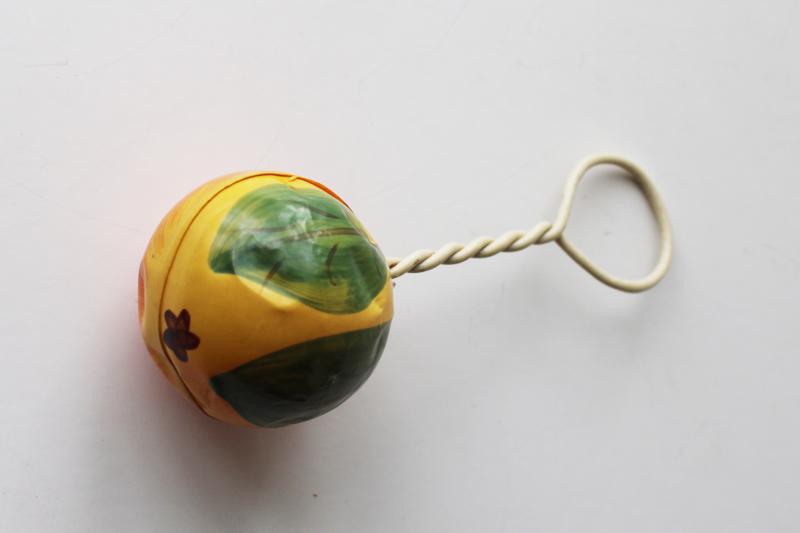 photo of 1920s vintage celluloid plastic 'gourd' baby rattle, collectible antique toy #3