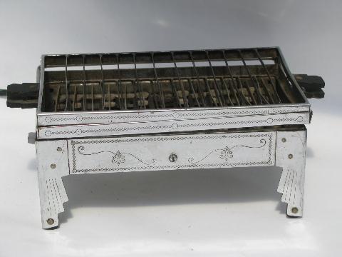 photo of 1920s vintage chrome Sunbeam early electric table cooker, stove grill toaster #1