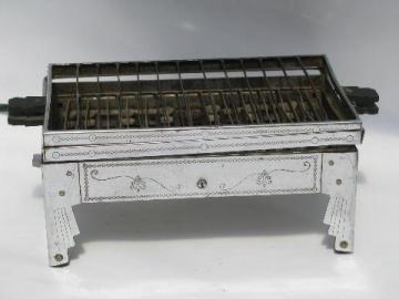 catalog photo of 1920s vintage chrome Sunbeam early electric table cooker, stove grill toaster