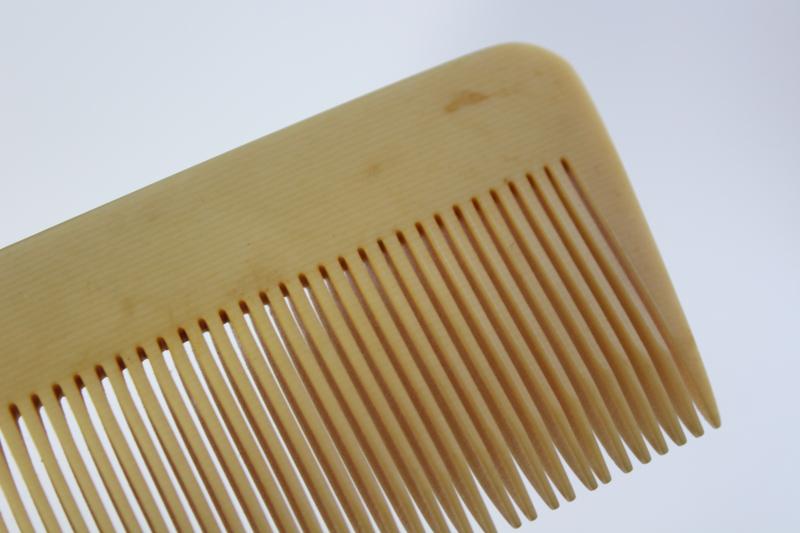 photo of 1920s vintage french ivory celluloid combs from a vanity set, antique hair combs #4