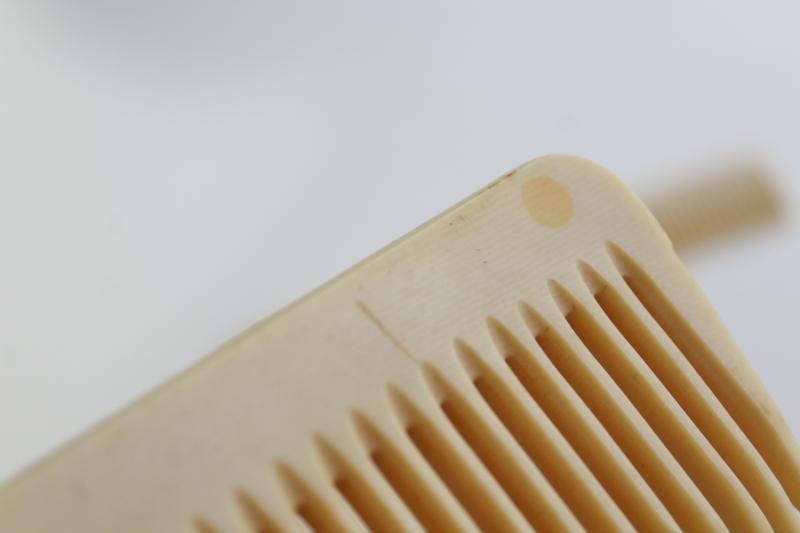 photo of 1920s vintage french ivory celluloid combs from a vanity set, antique hair combs #8