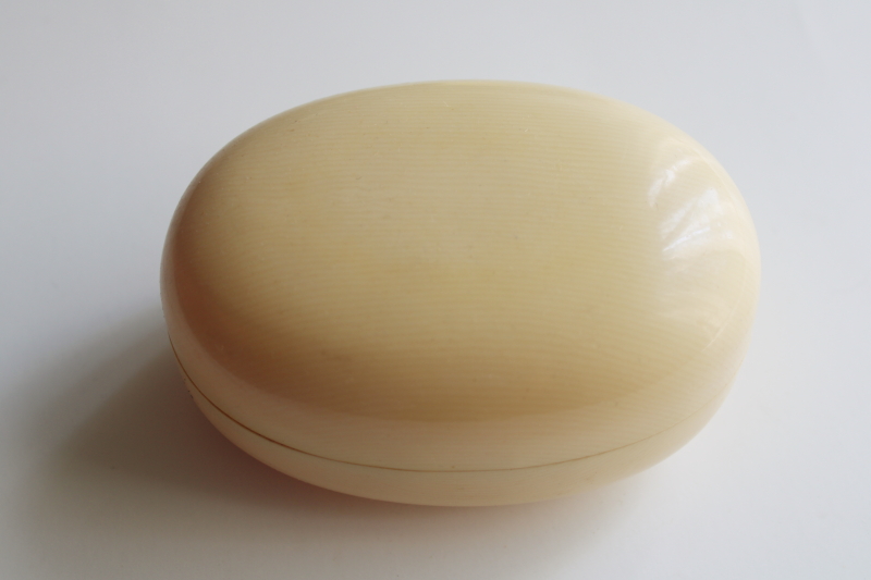 photo of 1920s vintage french ivory celluloid soap box, travel case or vanity set soap dish  #1