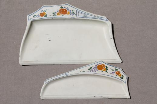 photo of 1920s vintage hand-painted metal crumb pan set, silent butler table sweeper #2