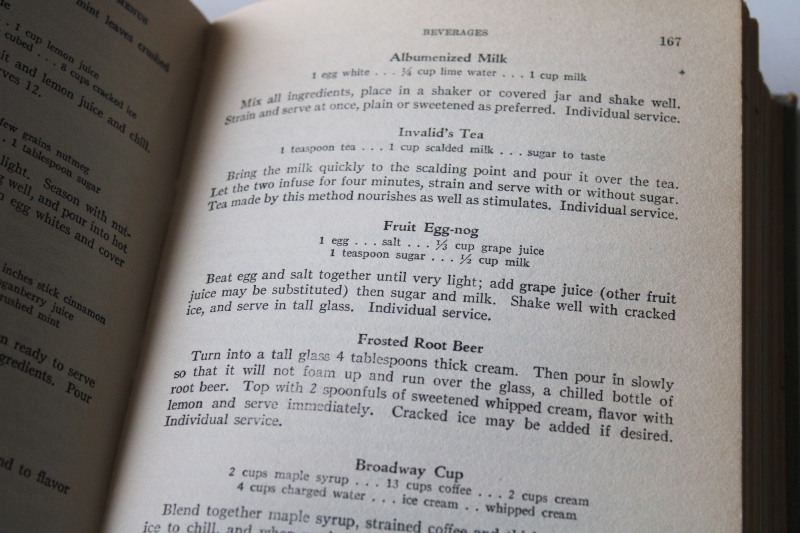 photo of 1920s vintage modern menu cookbook w/ recipes, lovely aqua grey cloth cover antique book #7