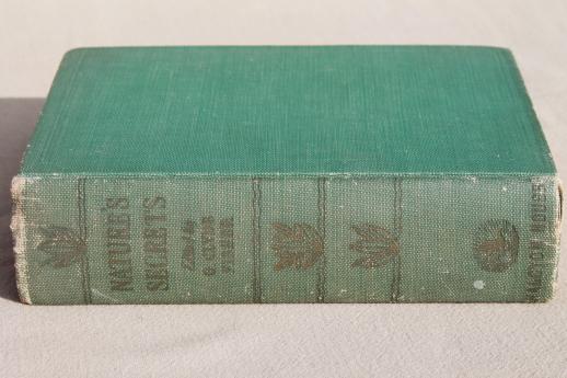 photo of 1920s vintage natural history book w/ color illustrated plates, birds, animals, botany #1