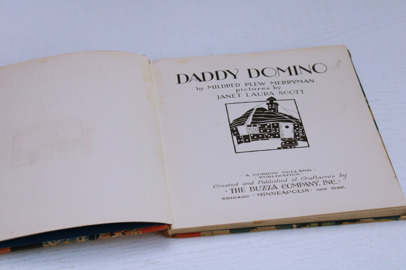 photo of 1920s vintage picture book Daddy Domino art deco fantasy illustrations artist signed copy #3