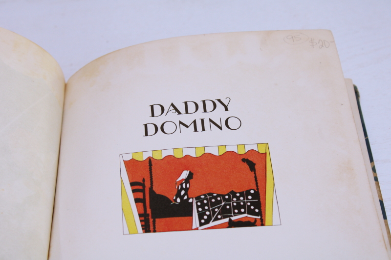 photo of 1920s vintage picture book Daddy Domino art deco fantasy illustrations artist signed copy #5