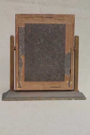 photo of 1920s vintage picture frame w/ Gatsby era photo portrait, pivot tilting swivel frame on stand  #3