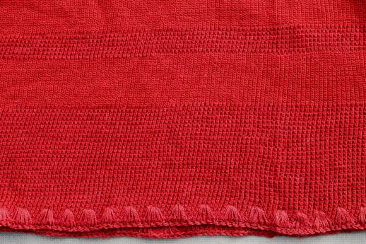 photo of 1920s vintage scarlet red wool petticoat, warm winter underwear knit woolies half slip #2