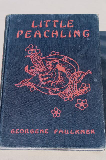 photo of 1928 vintage book of fairy tales, Little Peachling stories of old Japan color illustrations #1
