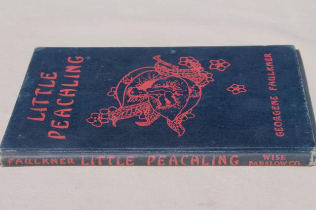 photo of 1928 vintage book of fairy tales, Little Peachling stories of old Japan color illustrations #2