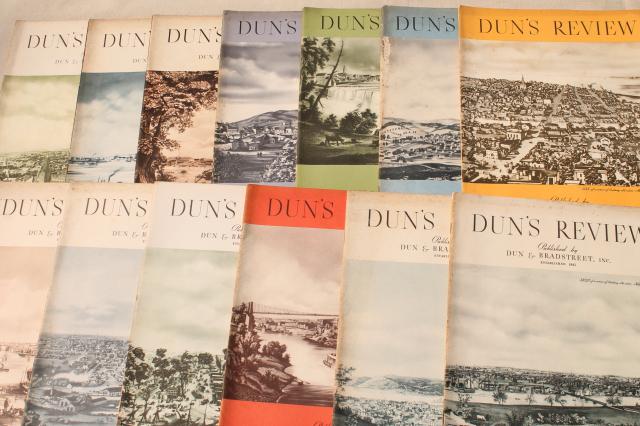 photo of 1930s 1940s Dun's Review magazine lot vintage Dun & Bradstreet business magazines #1