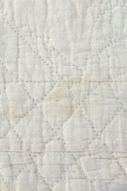 photo of 1930s 40s vintage flour sack feedsack cotton quilt, pink tulip applique #5