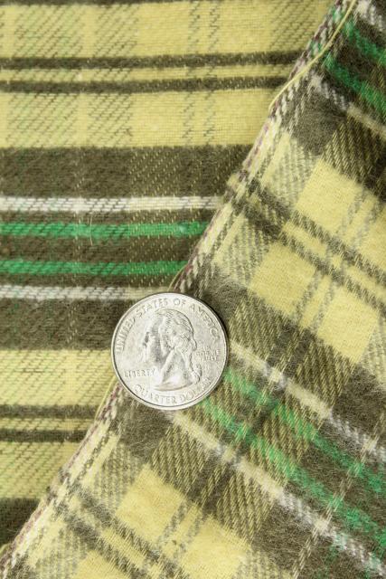 photo of 1930s 40s vintage shirting, plaid work shirt twill & heavy cotton flannel #4