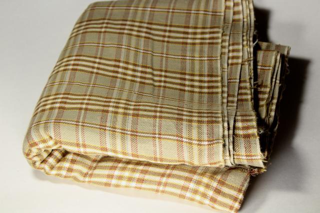 photo of 1930s 40s vintage shirting, plaid work shirt twill & heavy cotton flannel #5