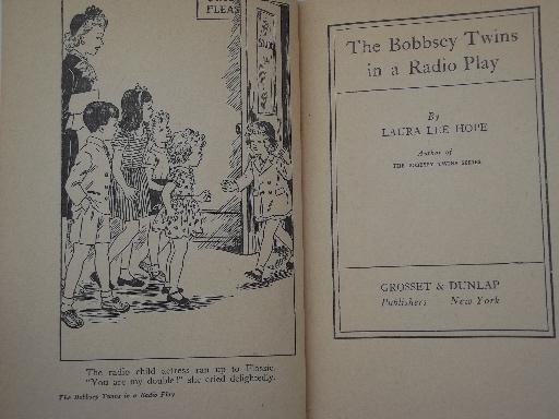 photo of 1930s Bobbsey Twins books, In a Radio Play w/ illustrated dust jacket #4