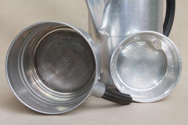 photo of 1930s art deco bakelite handle coffee percolator, Wear-Ever aluminum pot #956 #2