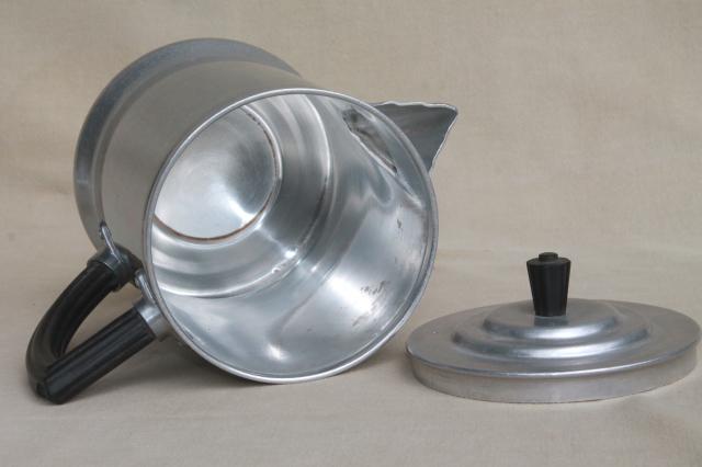 photo of 1930s art deco bakelite handle coffee percolator, Wear-Ever aluminum pot #956 #3