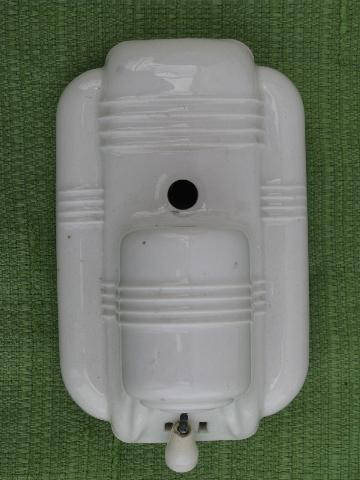 photo of 1930's art deco vintage white ironstone china wall sconce light #2