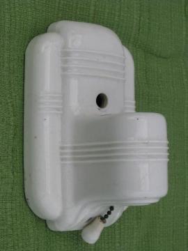 catalog photo of 1930's art deco vintage white ironstone china wall sconce light