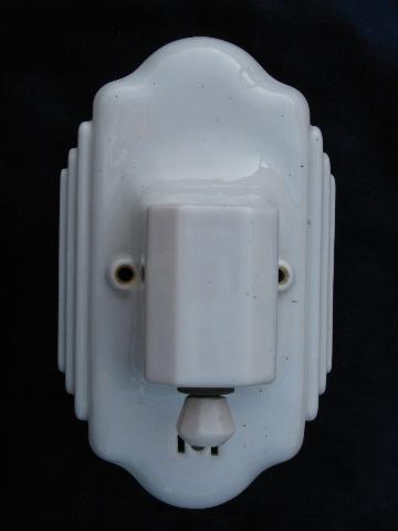 photo of 1930's art deco vintage white ironstone china wall sconce light #2