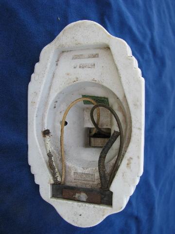 photo of 1930's art deco vintage white ironstone china wall sconce light #3