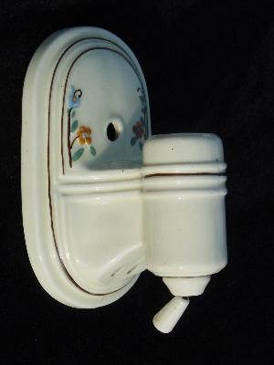 photo of 1930s deco vintage Porcelier floral wall sconce light #1