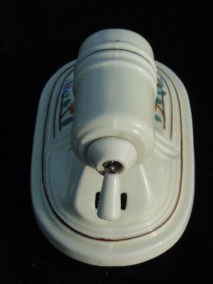 photo of 1930s deco vintage Porcelier floral wall sconce light #4