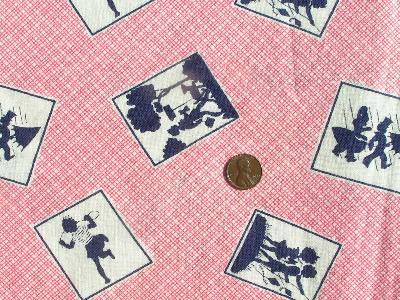 photo of 1930's feed sack fabric, children's silhouettes #1