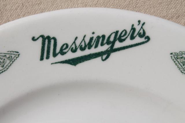 photo of 1930s gangster vintage Chicago restaurant china plates, Messinger's lunch counter #4