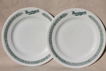 catalog photo of 1930s gangster vintage Chicago restaurant china plates, Messinger's lunch counter