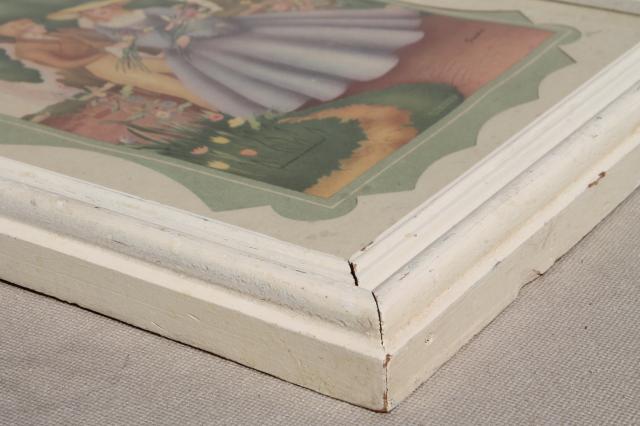 photo of 1930s or 40 vintage framed pictures, Gone With The Wind romantic prints in pastel colors #6