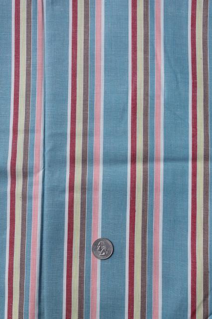 photo of 1930s or 40s vintage fabric, candy striped cotton shirting, dapper dress shirt material #1