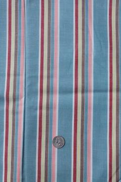 catalog photo of 1930s or 40s vintage fabric, candy striped cotton shirting, dapper dress shirt material