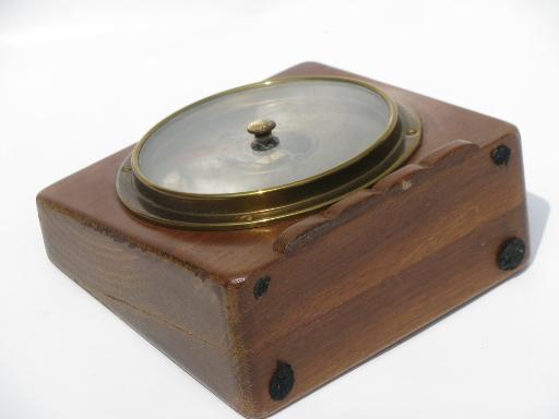 photo of 1930s vintage Airguide barometer, brass and mahogany case Fee and Stemwedel #5