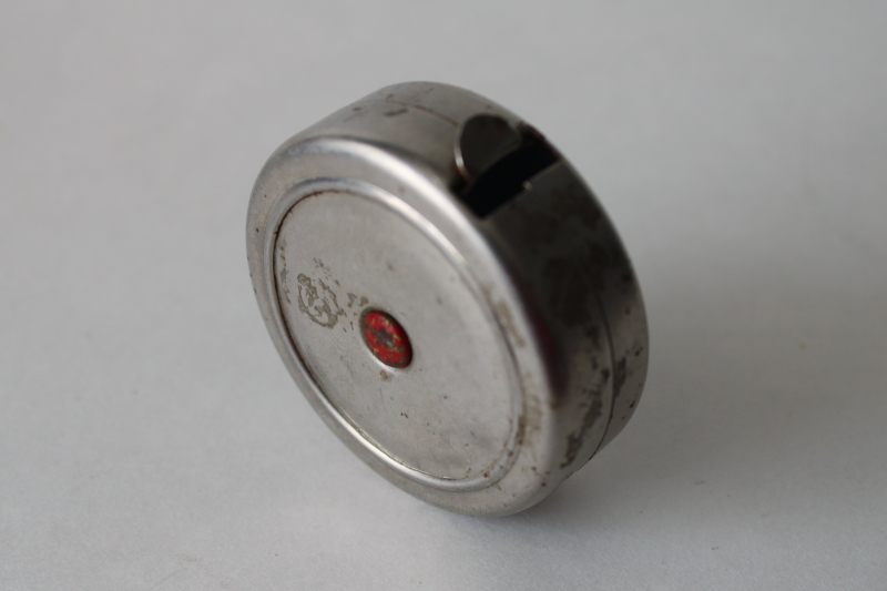 photo of 1930s vintage Germany Peerless stainless steel tape measure, 6 ft industrial machine age tool  #5