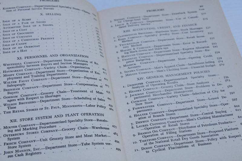 photo of 1930s vintage Harvard Business Administration textbook Problems in Retailing depression era economics #8