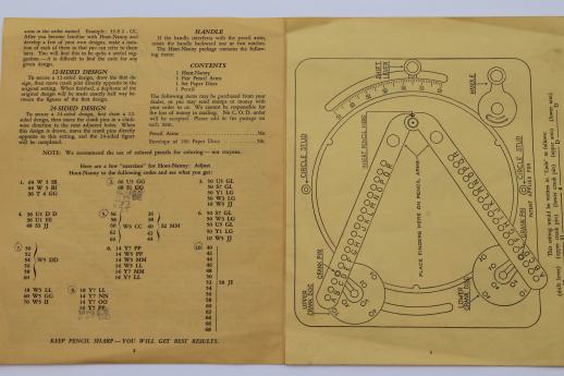 photo of 1930s vintage Hoot Nanny Magic Designer spirograph style drawing set toy #5