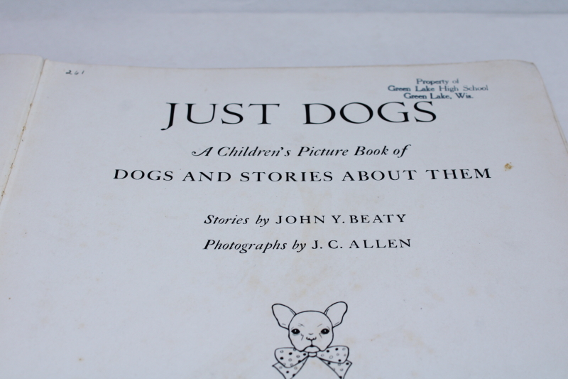 photo of 1930s vintage Just Dogs picture book, large black & white photos art photography #5