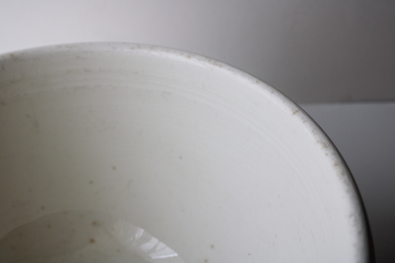 photo of 1930s vintage Knowles Utility Ware pottery, big deep mixing bowl plain white china  #3