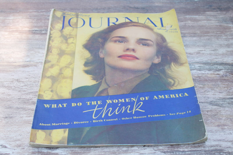 photo of 1930s vintage Ladies Home Journal depression era politics What Do Women Think social issues history #1