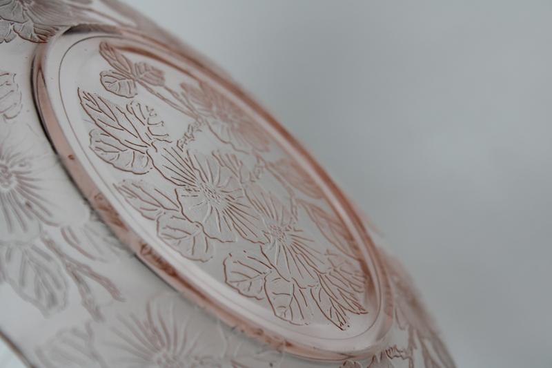 photo of 1930s vintage Macbeth Evans dogwood pink depression glass salad plates #3