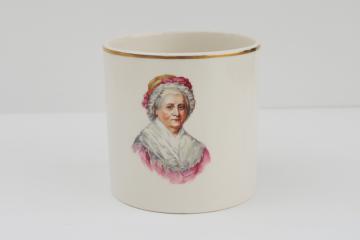 catalog photo of 1930s vintage Martha Washington ceramic canister jar or pot of flowers