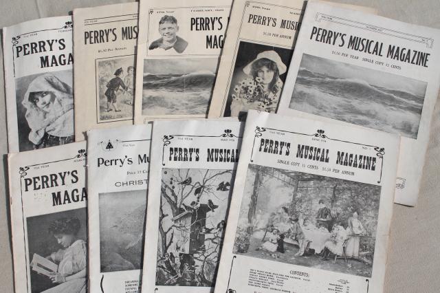 photo of 1930s vintage Perry's Musical magazines,sheet music for popular songs, dance tunes #1