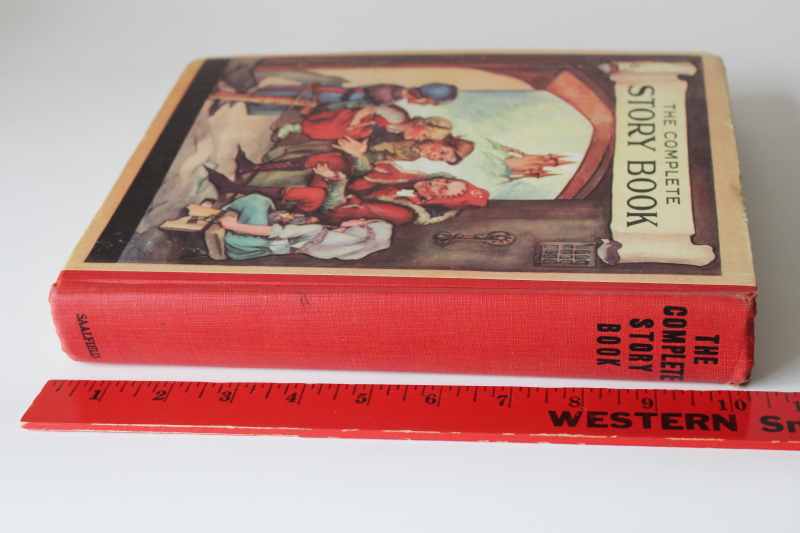 photo of 1930s vintage Saalfield Story Book, classic folk stories & fairy tales, great cover art  #2