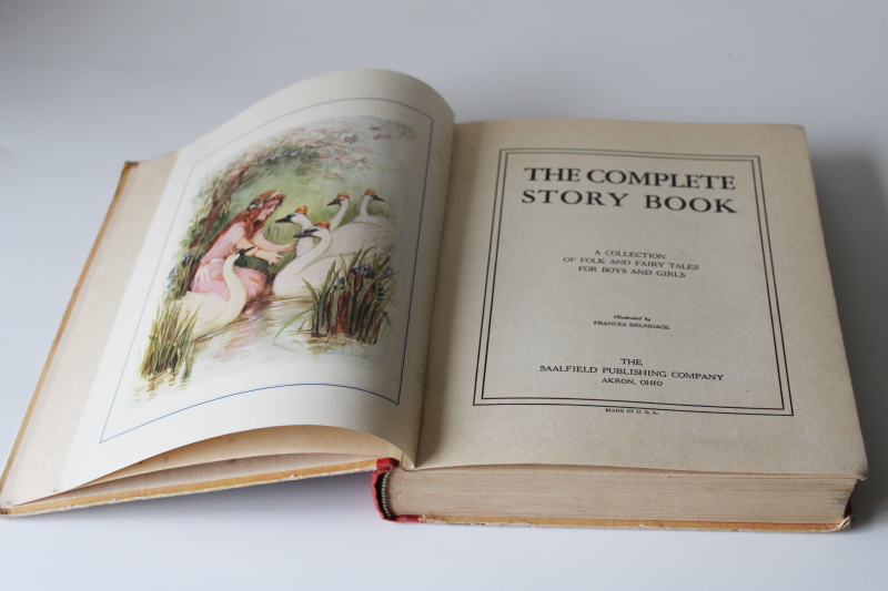 photo of 1930s vintage Saalfield Story Book, classic folk stories & fairy tales, great cover art  #3