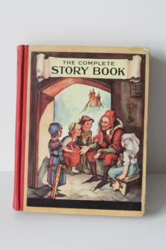 catalog photo of 1930s vintage Saalfield Story Book, classic folk stories & fairy tales, great cover art 