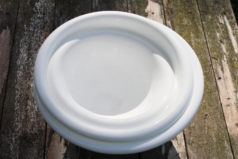 photo of 1930s vintage Vitrock milk glass white depression glass nesting mixing bowls set #2