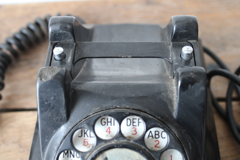 photo of 1930s vintage art deco black bakelite rotary dial telephone, movie or photo prop  #7