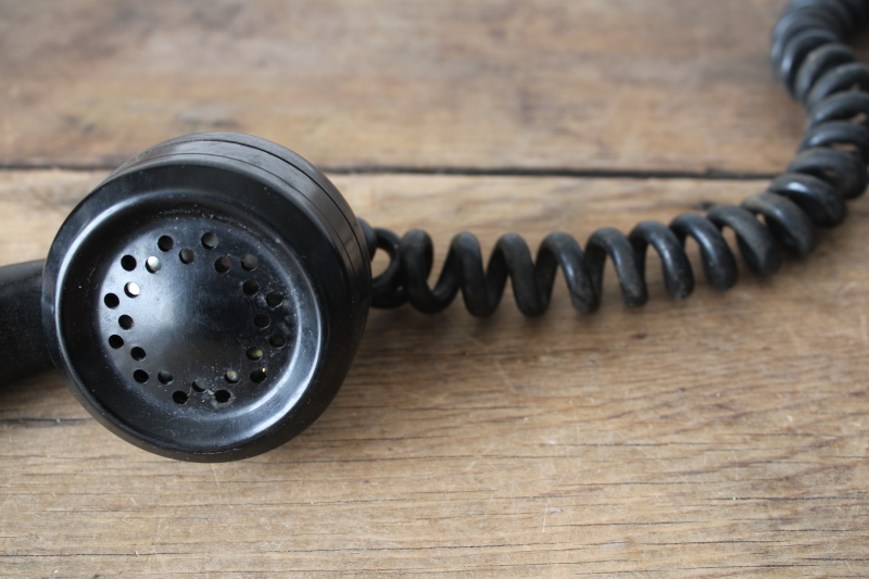 photo of 1930s vintage art deco black bakelite rotary dial telephone, movie or photo prop  #8
